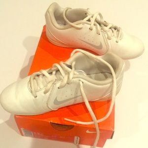 Girls youth white Nike cheer shoes